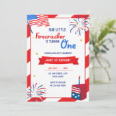 Onze kleine Firecracker wordt een verjaardag Kaart (Staand voorkant)