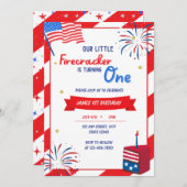 Onze kleine Firecracker wordt een verjaardag Kaart (Voorkant / Achterkant)