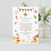 Onze Kleine Gehaktbal Verjaardag Bedankkaart (Staand voorkant)