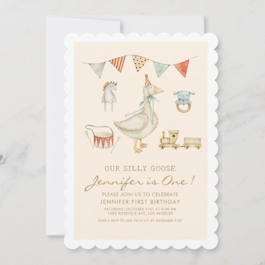 Onze kleine Gekke Gans draaien Verjaardag Kaart (Voorkant)