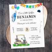 Onze kleine Golfer Blue Cart Pet Kinder Golfverjaa Briefkaart