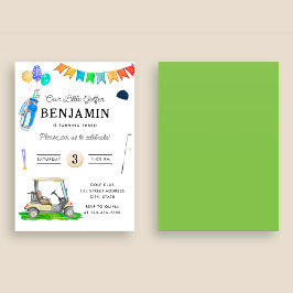 Onze Kleine Golfer Groene Kar Kinderen Golf Verjaa Kaart