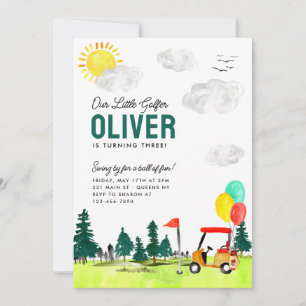 Onze kleine golfkarretje Swing door Kinder golfver Kaart