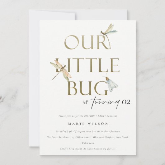 Onze kleine gouddragonvlieg elke dag kaart (Voorkant)