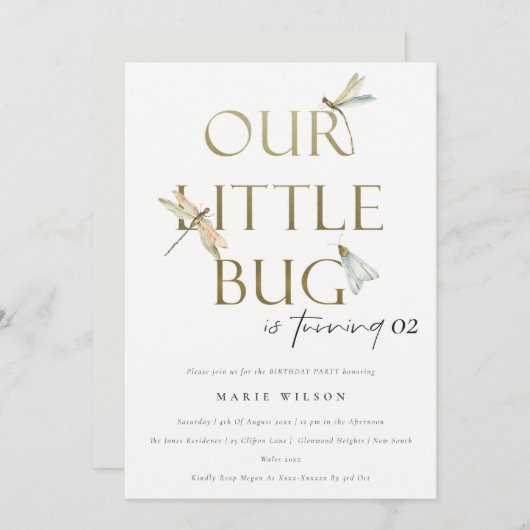 Onze kleine gouddragonvlieg elke dag kaart (Voorkant / Achterkant)