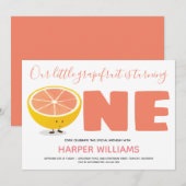 Onze kleine grapefruit die een eerste verjaardag w kaart (Voorkant / Achterkant)