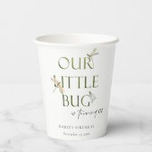 Onze kleine groene dragonvlieg elke dag papieren bekers (Achterkant)