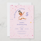 Onze kleine gymnast wordt 5 roze verjaardag kaart (Voorkant)