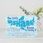Onze Kleine Haaien Kinderen Verjaardagsuitnodiging Kaart (Staand voorkant)