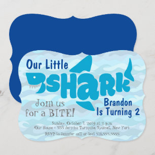 Onze Kleine Haaien Kinderen Verjaardagsuitnodiging Kaart