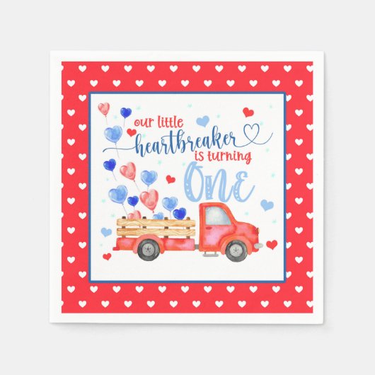 Onze kleine hartbreker draait om een Napkin Servet (Voorkant)