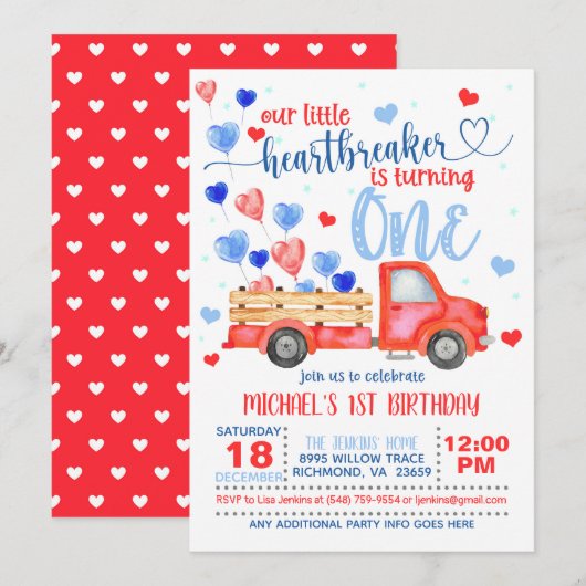 Onze Kleine Hartendoder wordt EEN Uitnodiging (Voorkant / Achterkant)