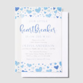 Onze kleine Heartbreaker Blue Valentijn Baby showe Vellum Uitnodigingen (Offset)