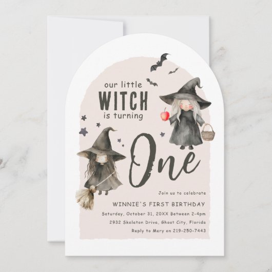 Onze kleine heks | Eerste verjaardagsfeestje Kaart (Voorkant)