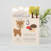 Onze kleine herten verjaardagsfeestje uitnodiging (Staand voorkant)
