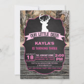 Onze kleine herten verjaardagsuitnodiging - meisje kaart (Voorkant)