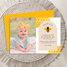 Onze kleine Honey Bee Day Foto Dank Je Kaarten