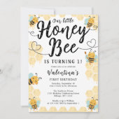 Onze kleine honing bij 1e verjaardag feestuitnodig kaart (Voorkant)