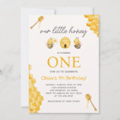 Onze kleine honing bij moderne 1e verjaardag kaart (Voorkant)