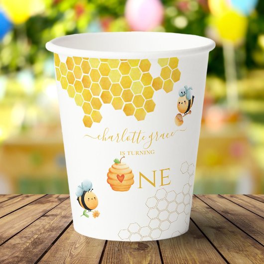 Onze kleine honing draait om één bijendag papieren bekers