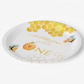 Onze kleine honing draait om één bijendag papieren bordje (Gekanteld)