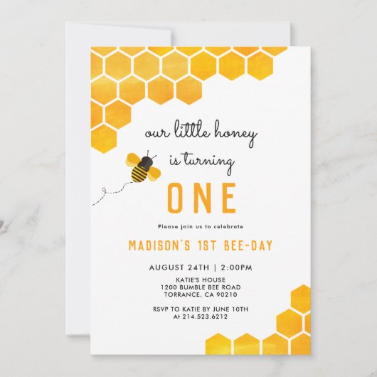 Onze kleine honing draait om één bijengeboorte. kaart (Voorkant)