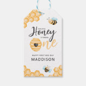 Onze kleine honing | Foto van eerste verjaardag Cadeaulabel (Voorkant)