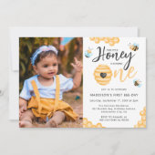 Onze kleine honing | Foto van eerste verjaardag Kaart (Voorkant)