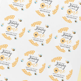 Onze kleine honing | Foto van eerste verjaardag Ronde Sticker