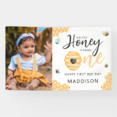 Onze kleine honing | Foto van eerste verjaardag Spandoek (Horizontaal)