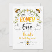 Onze kleine honing, hommel bij, bij 1e verjaardag kaart (Voorkant)
