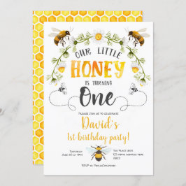 Onze kleine honing, hommel bij, bij 1e verjaardag kaart