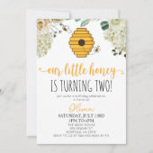 Onze kleine honing hommel bij verjaardagsfeestje kaart (Voorkant)