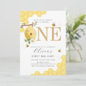 Onze kleine honingbij 1e bijendag verjaardag kaart (Staand voorkant)