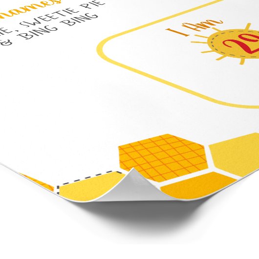 Onze kleine honingbij 1e verjaardag mijlpaal Kawai Poster (Hoek)