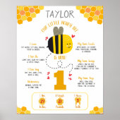 Onze kleine honingbij 1e verjaardag mijlpaal Kawai Poster (Voorkant)