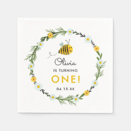 Onze kleine honingbij eerste verjaardag servet