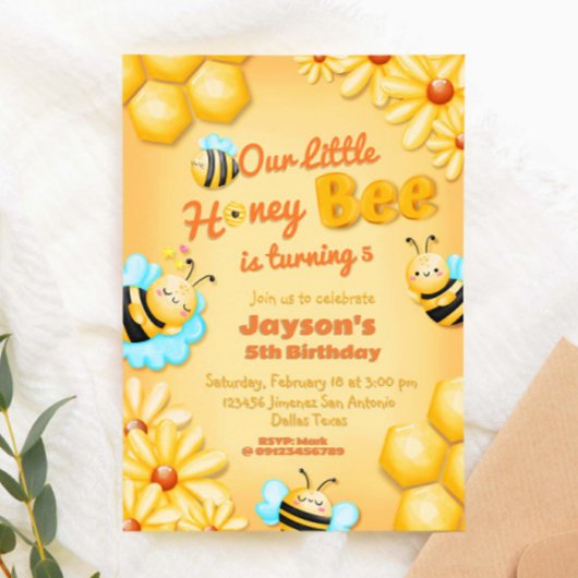 Onze kleine honingbij verjaardag kaart
