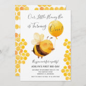 Onze kleine honingbij wordt één verjaardag kaart (Voorkant / Achterkant)