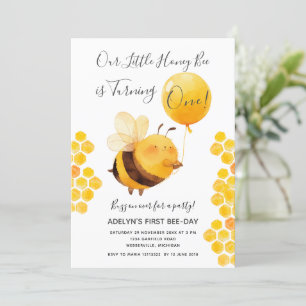 Onze kleine honingbij wordt één verjaardag kaart