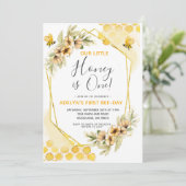 Onze kleine honingbijen 1e verjaardag kaart (Staand voorkant)