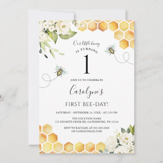 Onze kleine honingbijen 1e verjaardag kaart (Voorkant)