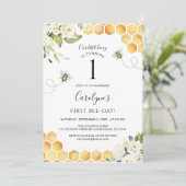 Onze kleine honingbijen 1e verjaardag kaart (Staand voorkant)