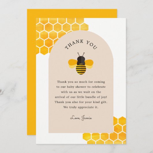 Onze kleine honingbijenfeest bedankt kaart (Voorkant / Achterkant)