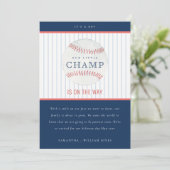 Onze kleine honkbal-honkbal-jongen aankondigen kaart (Staand voorkant)