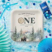 Onze kleine houthakker Beer 1e verjaardagsfeestje Papieren Bordje (Feest)