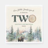 Onze kleine houthakker Beer 2e verjaardagsfeestje Servet (Voorkant)