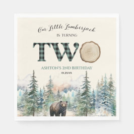 Onze kleine houthakker Beer 2e verjaardagsfeestje Servet