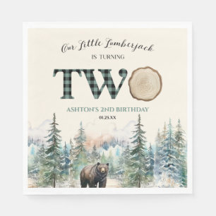 Onze kleine houthakker Beer 2e verjaardagsfeestje Servet