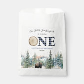 Onze kleine houthakker Beer blauw 1e verjaardagsfe Bedankzakje (Voorkant)